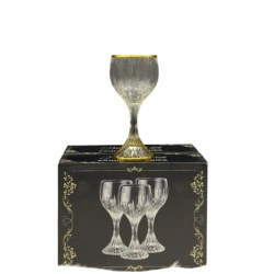 Набор бокалов SHA-00003412, стекло, прозрачный/золотистый, 6 шт Набор бокалов SHA-00003412, стекло, прозрачный/золотистый, 6 шт