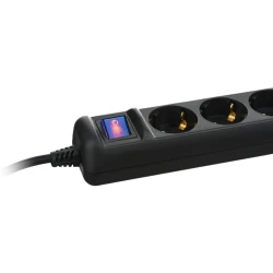 Удлинитель 2E U05ES15M1.5BK, черный, 1.5 м