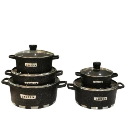Набор кастрюль, гранит, черный, 10 предметов, 20/24/28/32 см Набор кастрюль, гранит, черный, 10 предметов, 20/24/28/32 см