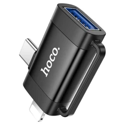 Переходник Hoco UA31F for Lightning and Type-C to USB-A Black