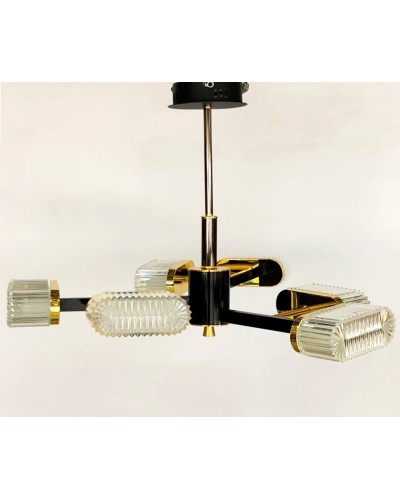 Asma çılçıraq LED 6215-12, 12 işıq mənbəyi, qızılı/qara, 220-240V, 60W - LED 6215-12