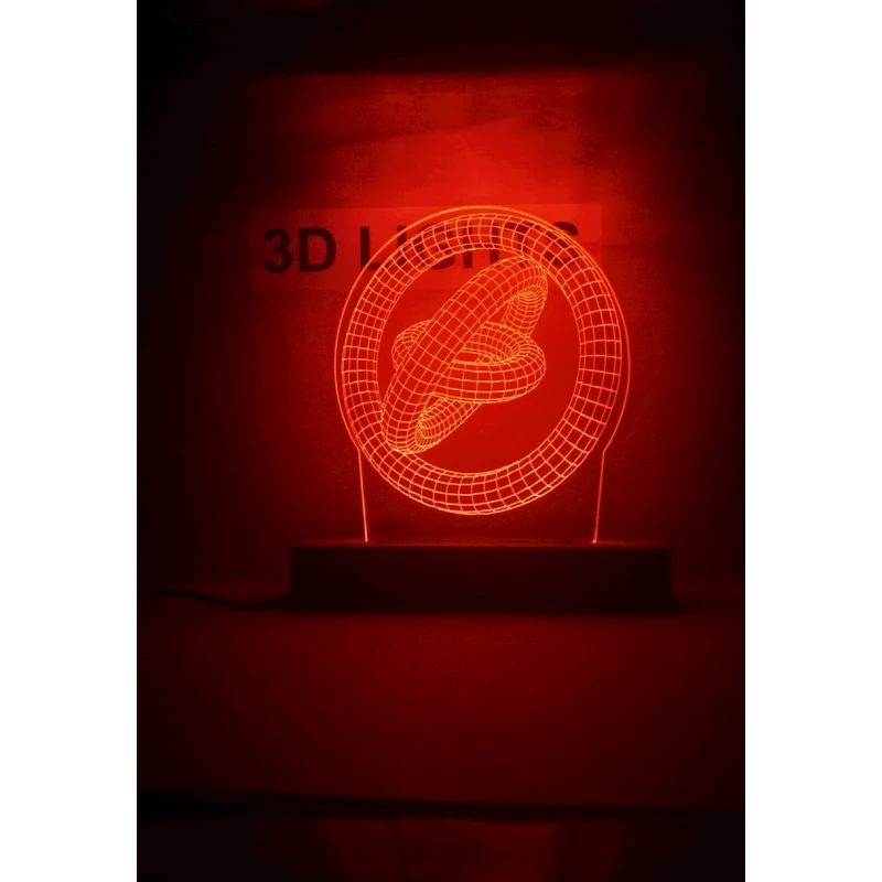 3D-gecə lampası TKQ-01, 20x14 sm, qırmızı