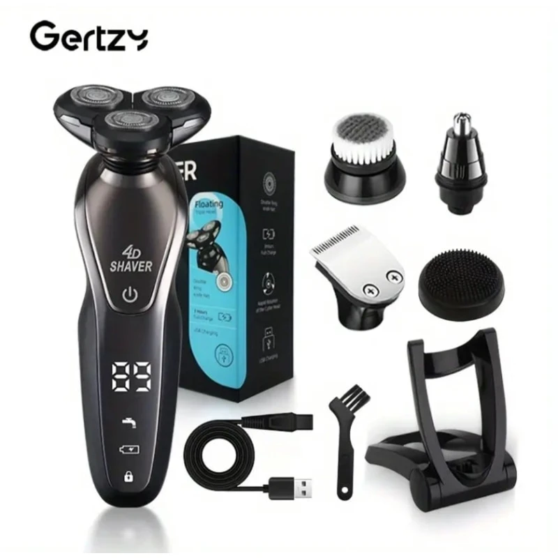 Электробритва GERTZY 4D-6 в 1 с интеллектуальным цифровым дисплеем Электробритва GERTZY 4D-6 в 1 с интеллектуальным цифровым дисплеем
