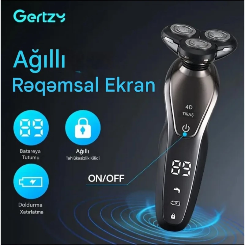 Электробритва GERTZY 4D-6 в 1 с интеллектуальным цифровым дисплеем Электробритва GERTZY 4D-6 в 1 с интеллектуальным цифровым дисплеем