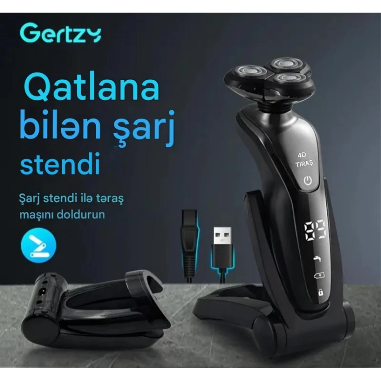 Электробритва GERTZY 4D-6 в 1 с интеллектуальным цифровым дисплеем Электробритва GERTZY 4D-6 в 1 с интеллектуальным цифровым дисплеем
