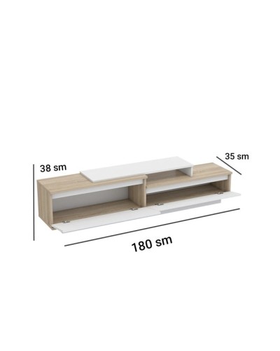Tumba Ev Plus ev_12116008, LDSP, ağ, qəhvəyi, 180x35x38 sm