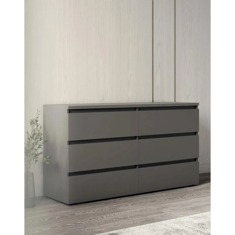 Комод Letta, ЛДСП, серый, 77x40x140 см Комод Letta, ЛДСП, серый, 77x40x140 см