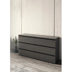 Комод Letta, ЛДСП, серый, 77x40x140 см Комод Letta, ЛДСП, серый, 77x40x140 см