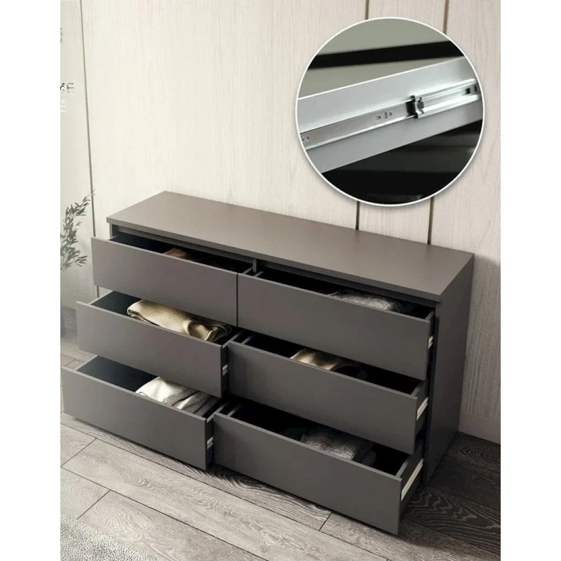 Комод Letta, ЛДСП, серый, 77x40x140 см Комод Letta, ЛДСП, серый, 77x40x140 см