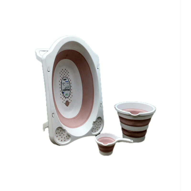 Набор для купания 002, 85x50 см, белый/розовый