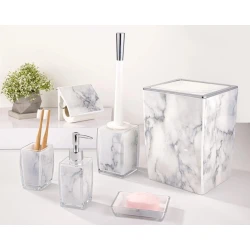 Набор для ванной Limon OP-14, белый/черный, 6 шт