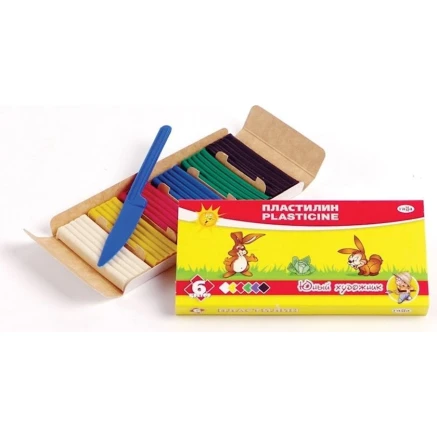 Пластилин Гамма Юный художник, 6 шт, разноцветный, со стеком, 84 г, картонная коробка, 3+ лет Пластилин Гамма Юный художник, 6 шт, разноцветный, со стеком, 84 г, картонная коробка, 3+ лет