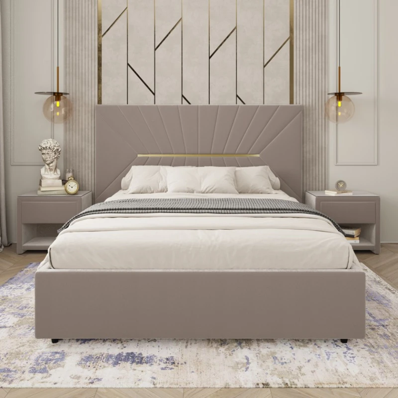 İki nəfərlik çarpayı Art_ikili_yataq 76, laminat/parça, bej, 120x200х200 sm