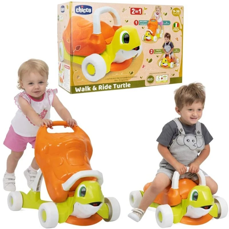Yerimə diyircəyi Chicco Turtle Walk & Ride Eco+, plastik, 58x20x39 sm Yerimə diyircəyi Chicco Turtle Walk & Ride Eco+, plastik, 58x20x39 sm