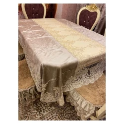 Скатерть MM Tekstil MM-123, бежевая, 180х270 см