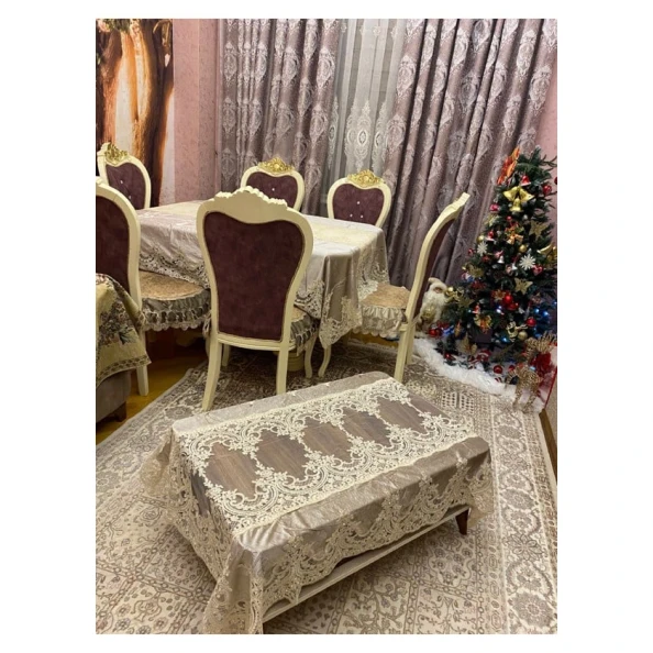 Скатерть MM Tekstil MM-123, бежевая, 180х270 см Скатерть MM Tekstil MM-123, бежевая, 180х270 см