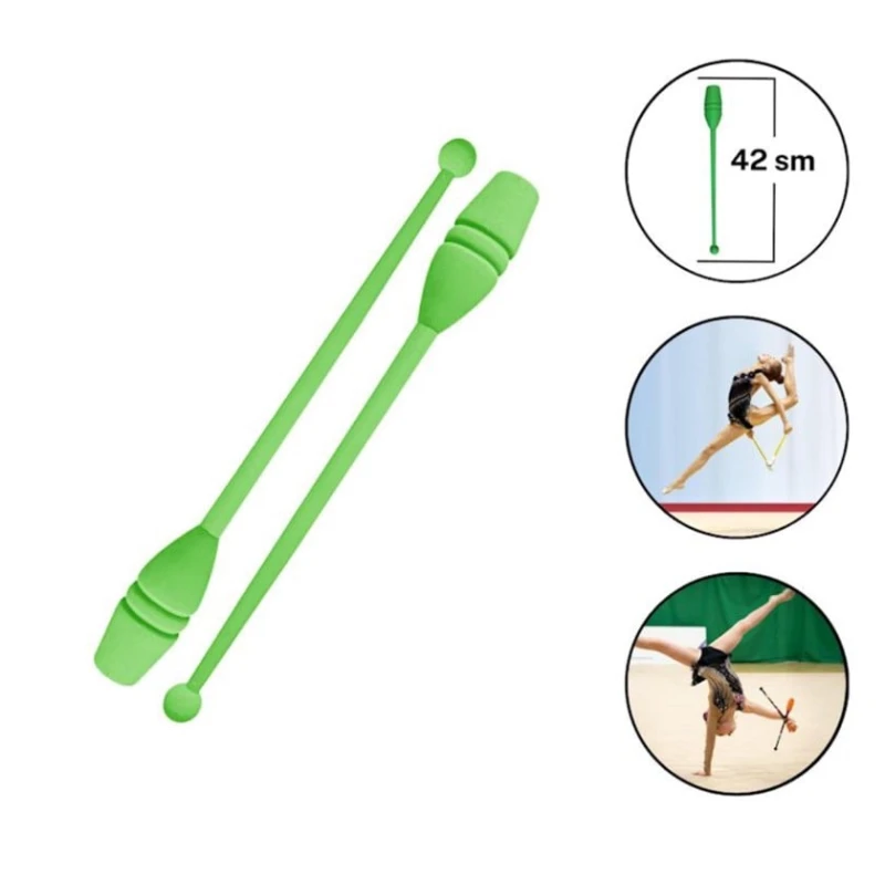 Булава для художественной гимнастики WS0640, зеленая, 42 см