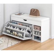 Ayaqqabı üçün tumba Benno ev_12114477, LDSP, ağ, 100x34x59 sm