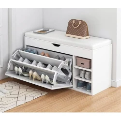 Тумба для обуви Benno ev_12114477, ЛДСП, белая, 100x34x59 см Тумба для обуви Benno ev_12114477, ЛДСП, белая, 100x34x59 см