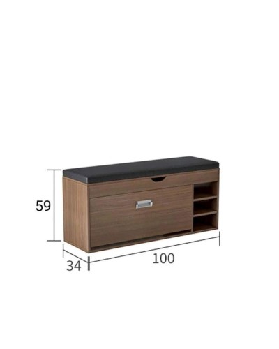 Ayaqqabı üçün tumba Benno ev_12114477, LDSP, ağ, 100x34x59 sm