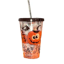 Стакан с трубочкой Miniso Plastic Cup with Straw Flat Lid, 15.8 см, пластик, прозрачный/черный Стакан с трубочкой Miniso Plastic Cup with Straw Flat Lid, 15.8 см, пластик, прозрачный/черный