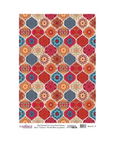 Dekupaj üçün düyü kağızı Cadence Metal Leaf Rice Paper Background Silver 018