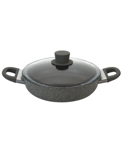 Tava Ballarini Murano, 24 sm, Alüminium, Qapaqlı, Boz