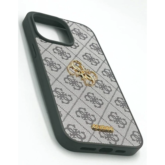 Çexol Apple iPhone 15 Pro Max üçün, Guess Grey