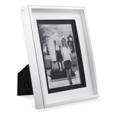 Foto üçün çərçivə Eichholtz 06169 Picture Frame Gramercy L silver finish 20.5x26 sm,şüşənin qalınlığı 1.7 sm,gümüş işləməli,şəffaf şüşə