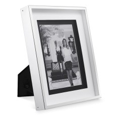 Foto üçün çərçivə Eichholtz 06169 Picture Frame Gramercy L silver finish 20.5x26 sm,şüşənin qalınlığı 1.7 sm,gümüş işləməli,şəffaf şüşə