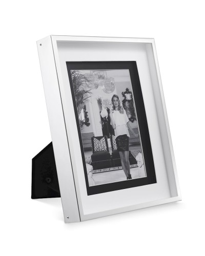 Foto üçün çərçivə Eichholtz 06169 Picture Frame Gramercy L silver finish 20.5x26 sm,şüşənin qalınlığı 1.7 sm,gümüş işləməli,şəffaf şüşə
