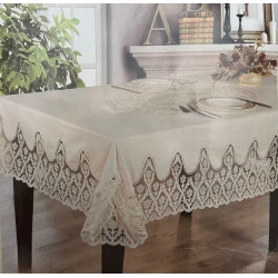 Скатерть Sahara SHA-00001984, 150х220 см, набук, бежевая