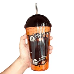 Стакан с трубочкой Miniso Plastic Cup with Straw Round Lid A, 19.8 см, пластик, прозрачный/черный Стакан с трубочкой Miniso Plastic Cup with Straw Round Lid A, 19.8 см, пластик, прозрачный/черный
