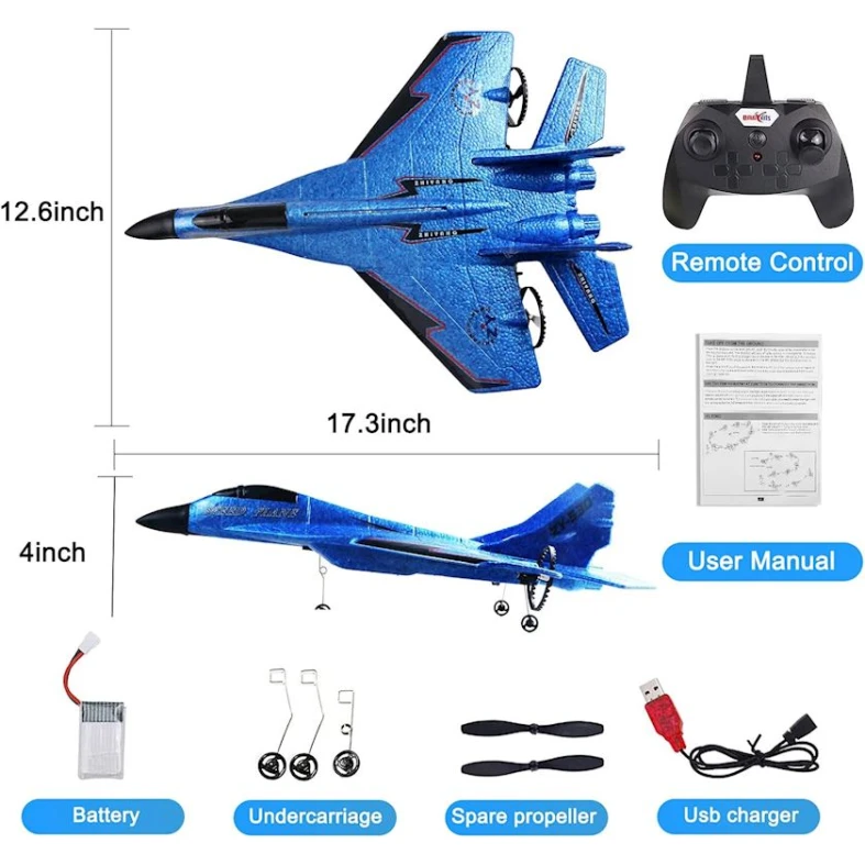 Radio ilə idarə olunan təyyarə ZY-530PRO, 9-14 yaş, mavi
