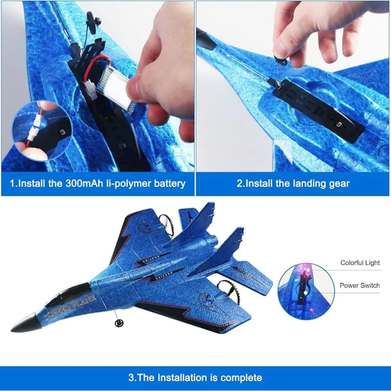Radio ilə idarə olunan təyyarə ZY-530PRO, 9-14 yaş, mavi