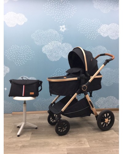 Uşaq arabası Kidilo H2D-BLACK, qara