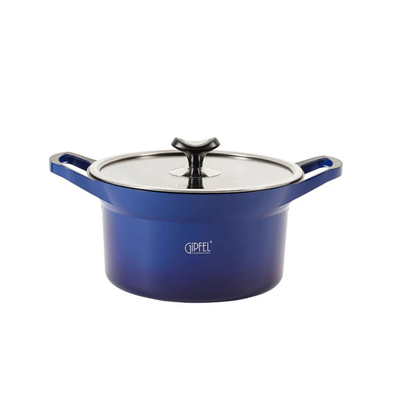 Кастрюля Gipfel Azul, 24 см, 4.5 л, алюминий, синяя