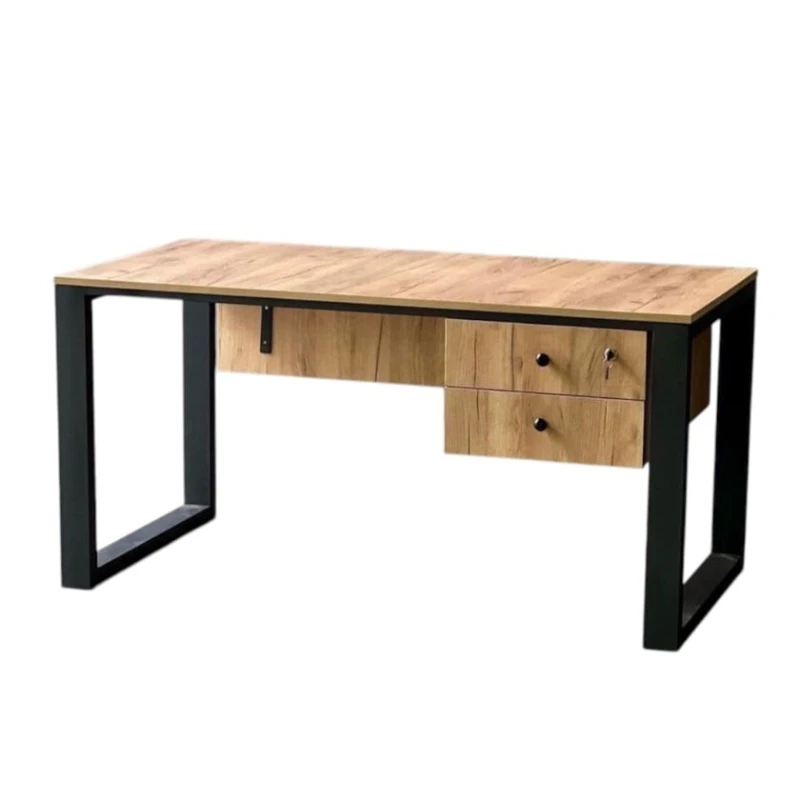 Письменный стол try_6, ЛДСП/ламинат, коричневый/черный, 130x70x75 см