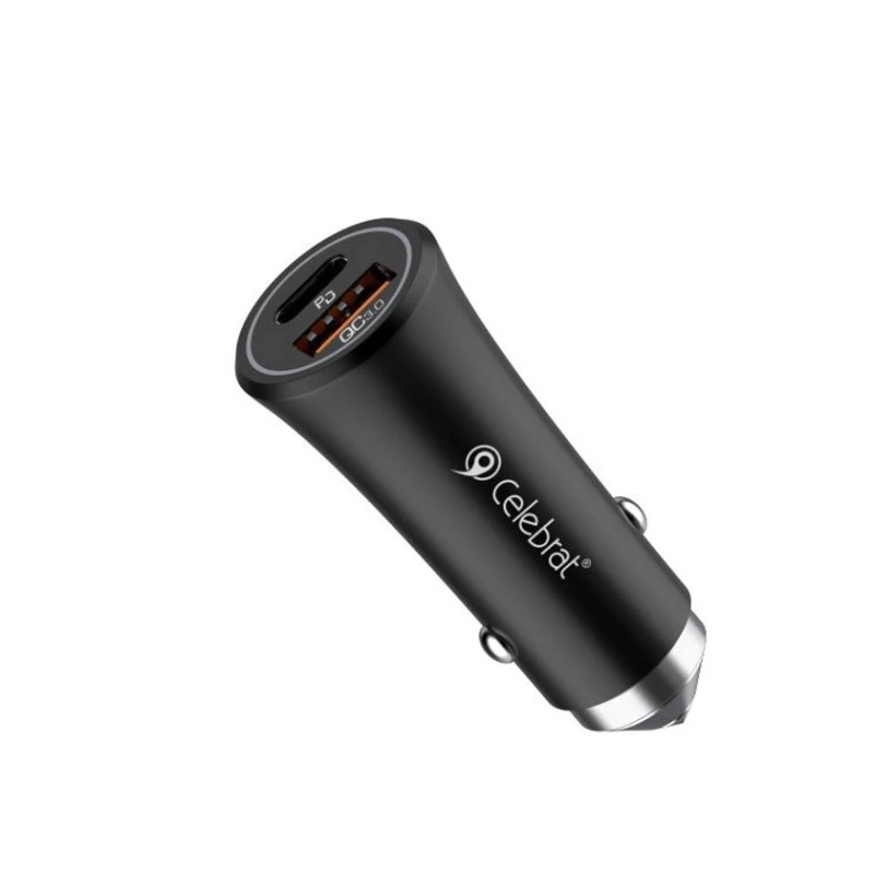 Автомобильное зарядное устройство Celebrat CC-10 PD20W Black