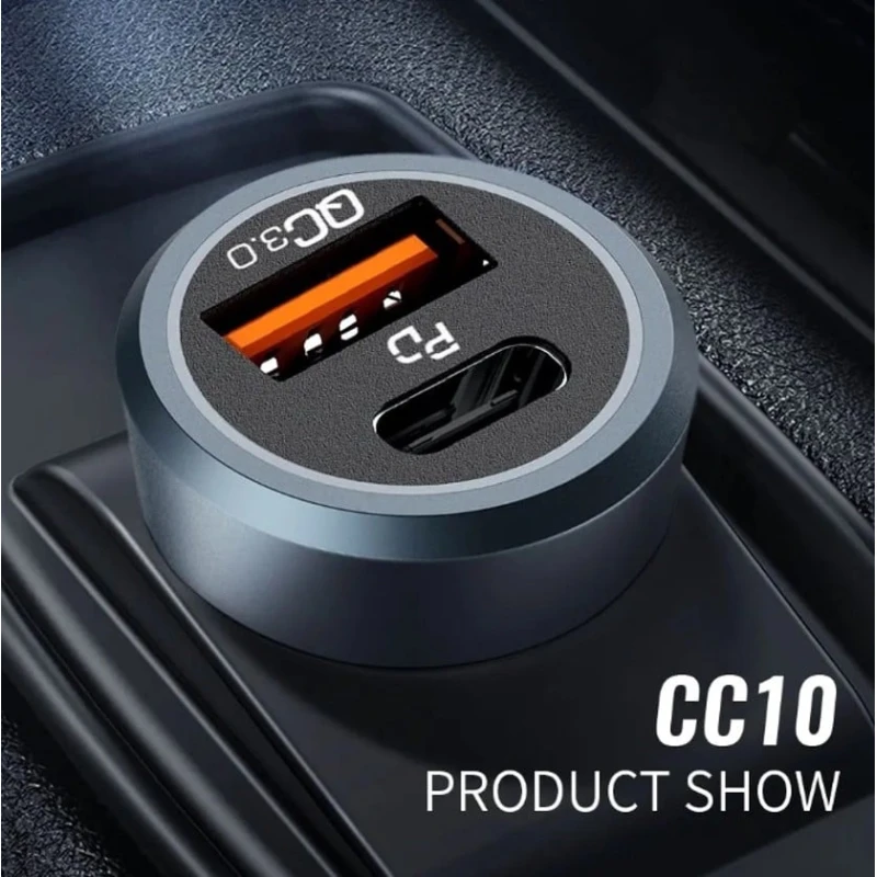 Автомобильное зарядное устройство Celebrat CC-10 PD20W Black