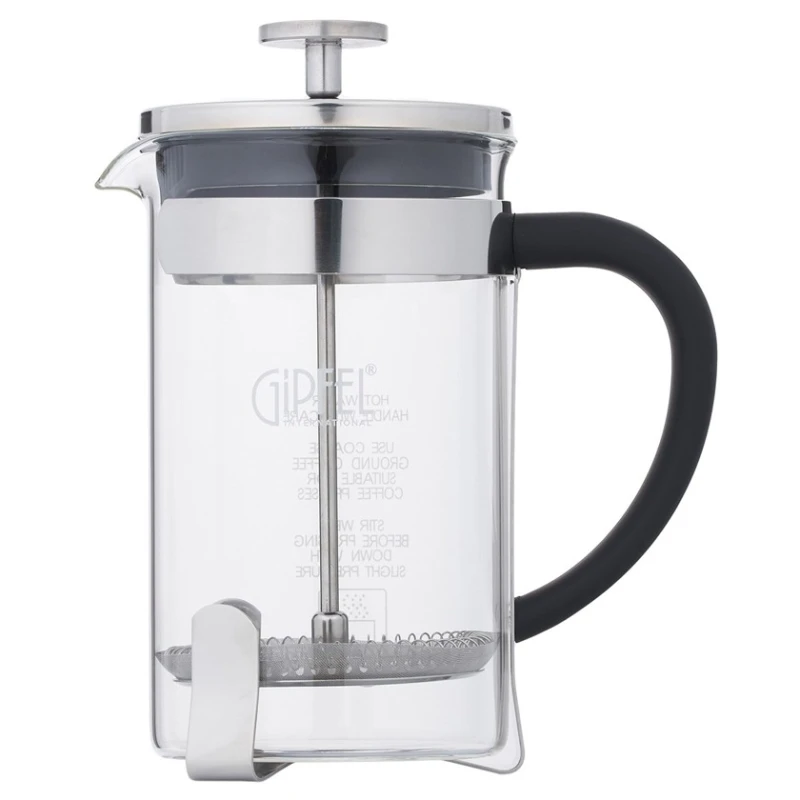Френч-пресс Gipfel Provence 7168, 600 мл, боросиликатное стекло/нержавеющая сталь, прозрачный Френч-пресс Gipfel Provence 7168, 600 мл, боросиликатное стекло/нержавеющая сталь, прозрачный