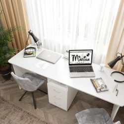 Компьютерный стол Marina 3563_M25StolLogWhite, ЛДСП, 75x60x180 см, белый