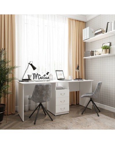Kompüter masası Marina 3563_M25StolLogWhite, LDSP, 75x60x180 sm, ağ