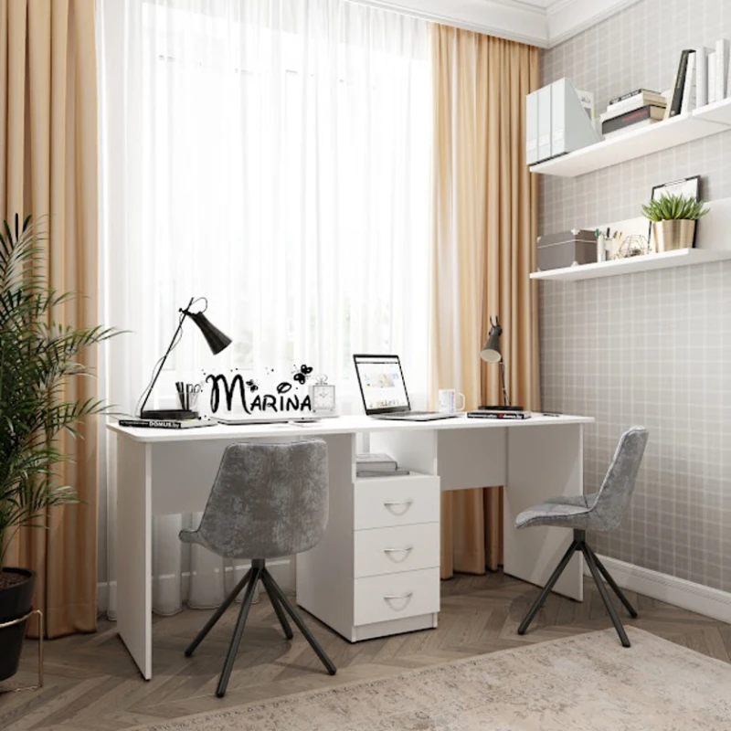 Компьютерный стол Marina 3563_M25StolLogWhite, ЛДСП, 75x60x180 см, белый Компьютерный стол Marina 3563_M25StolLogWhite, ЛДСП, 75x60x180 см, белый