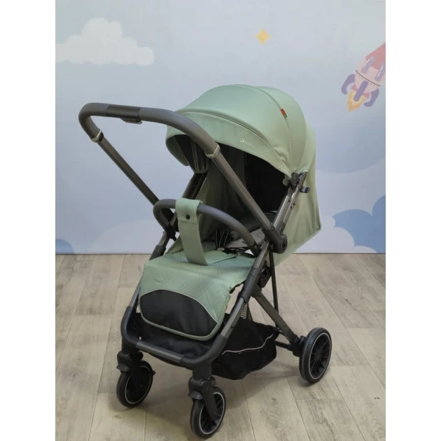 Детская коляска Toyslogiya 6521b, зелёный, серый, чёрный, бежевый