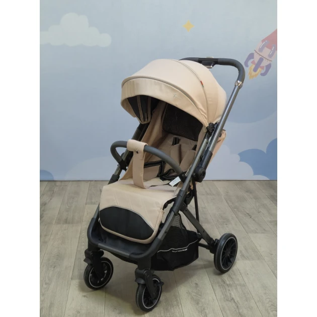 Детская коляска Toyslogiya 6521b, зелёный, серый, чёрный, бежевый