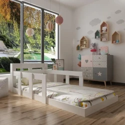 Односпальная кровать Art_tek_yataq 98, ламинат, белая, 85x90x200 см