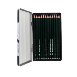Набор графитовых карандашей Dishper Sketching Pencils, 12 шт, в металлической коробке