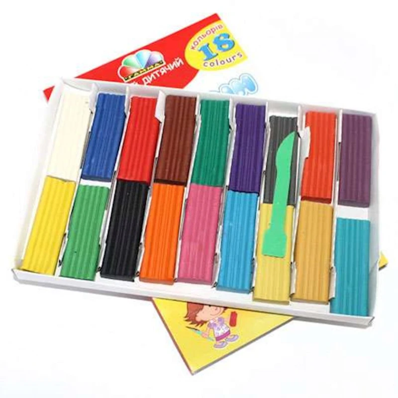 Пластилин Гамма для детей со стеком, 360 г, 18 цветов Пластилин Гамма для детей со стеком, 360 г, 18 цветов