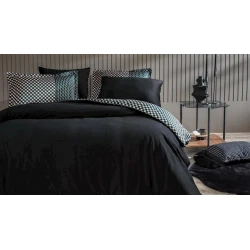 Комплект постельного белья Yataş CharMe Bronte XL, пододеяльник 220x240 см, простыня 240х280 см, наволочка 50х70 см (4 шт), двуспальный, хлопок/полиэстер, черный